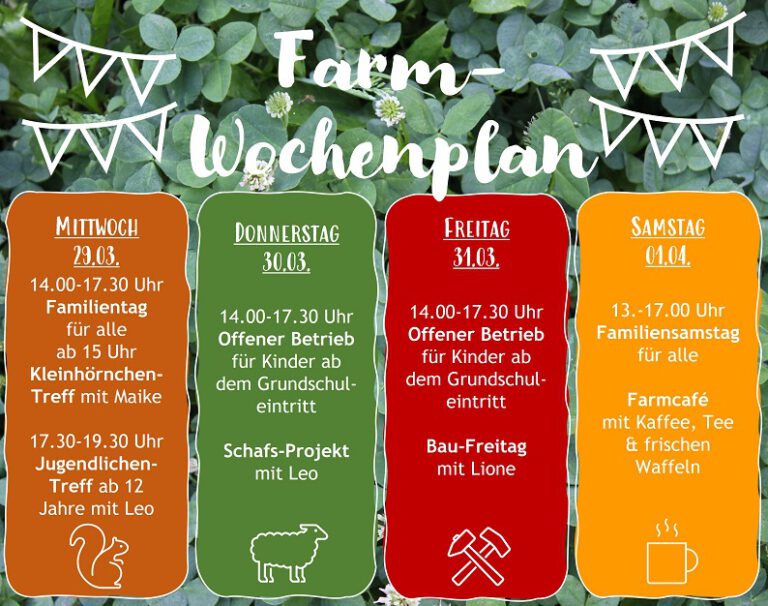 Wochenplan 29.3.-01.04.